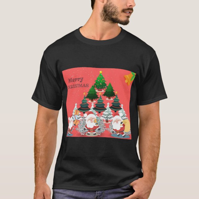 Beautiful Merry Christmas Design T-Shirt (Front)
