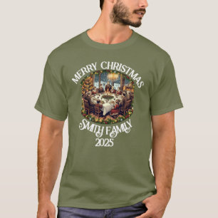Beautiful Merry Christmas  family name Design T-Shirt
