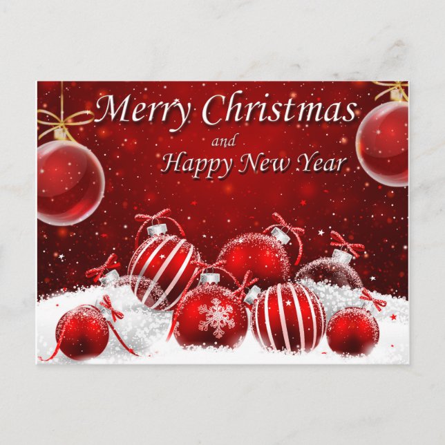 Beautiful Merry Christmas Holiday Postcard (Front)