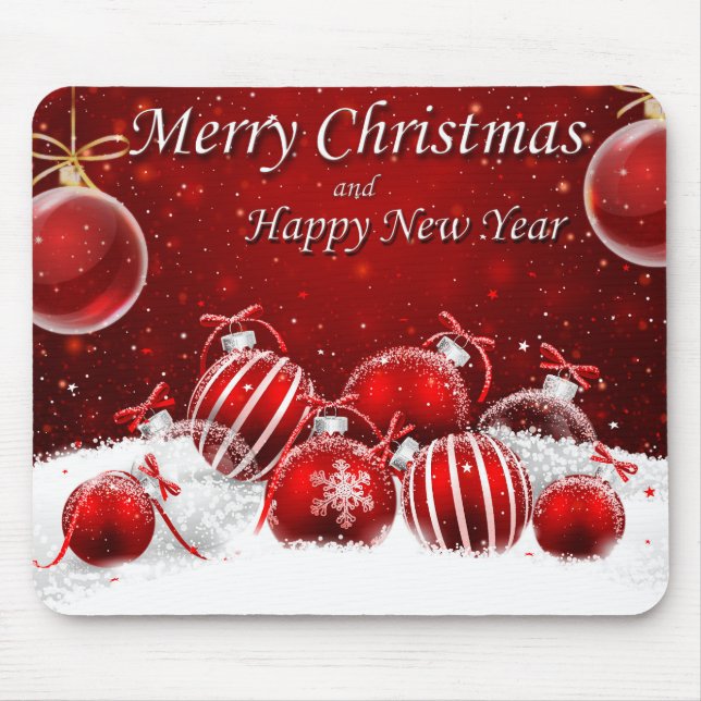 Beautiful Merry Christmas Mouse Pad (Front)