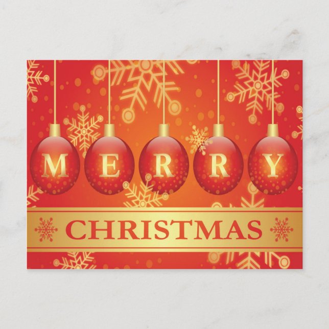 Beautiful Merry Christmas Postcard (Front)