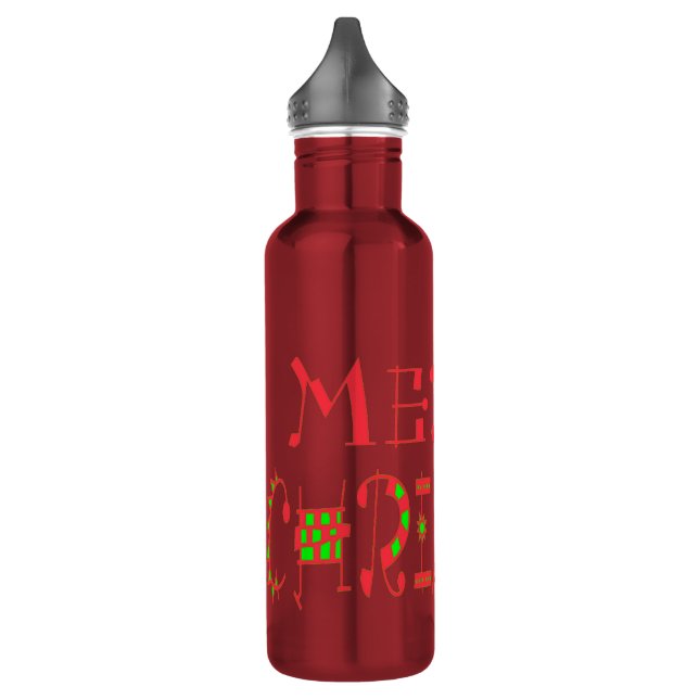 Beautiful Merry Christmas Text Pattern Design Art 710 Ml Water Bottle (Left)