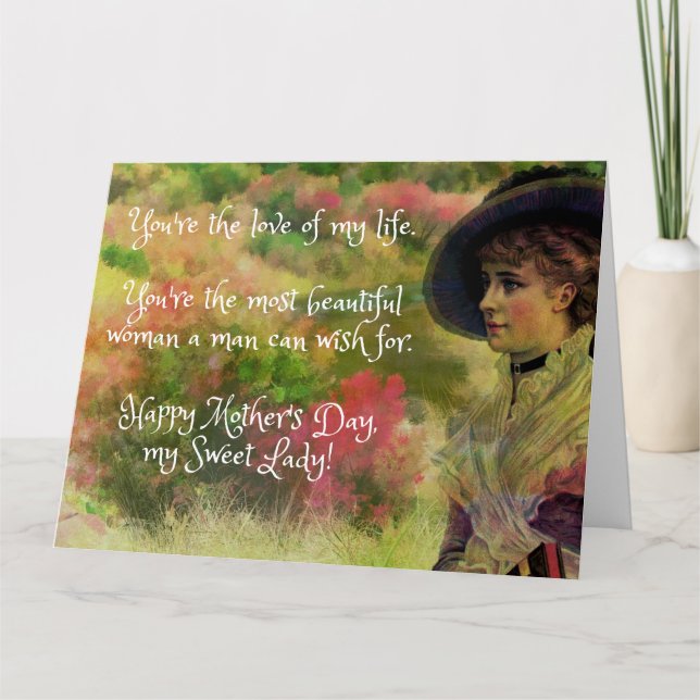 Beautiful Message Husband to Wife Mother's Day  Card (Front)