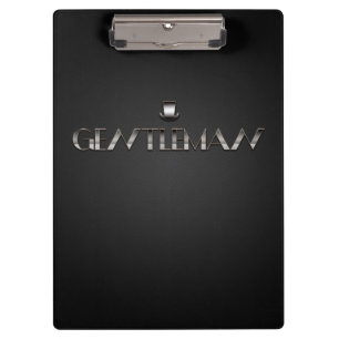 Beautiful Metal Gentleman Text with Carbon Clipboard