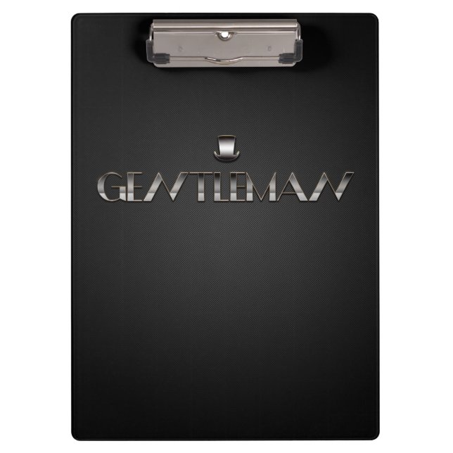 Beautiful Metal Gentleman Text with Carbon Clipboard (Front)