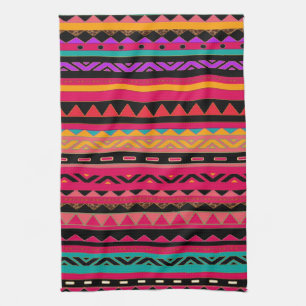 Beautiful Mexican Aztec Colourful Pattern Kitchen Towel