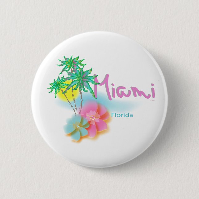 Beautiful Miami Florida 2 Inch Round Button (Front)