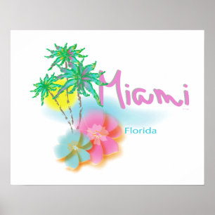 Beautiful Miami, Florida, Palms Poster