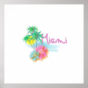 Beautiful Miami, Florida, Palms Poster