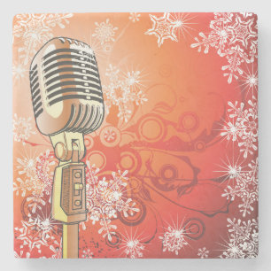 Beautiful Microphone Stone Coaster