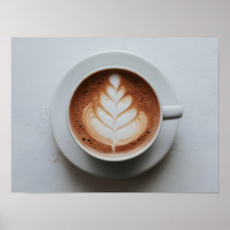 Beautiful Milk Foam Latte Art on Hot Cocoa  Poster
