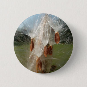 Beautiful Milkweed Magic: A Skyward Flight Design 2 Inch Round Button