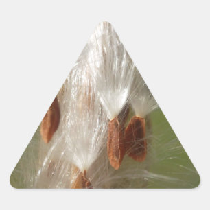 Beautiful Milkweed Magic: A Skyward Flight Design Triangle Sticker
