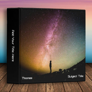 Beautiful Milky Way Silhouette Outer Space Binder