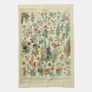 Beautiful Millot Fleur Illistration Print Kitchen Towel