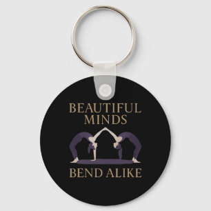 Beautiful Minds Bend Alike Yoga Partner Design  Keychain