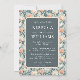 Beautiful Minimal Tulip Flower Spring Wedding Invitation