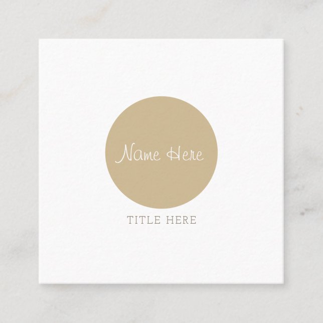 Beautiful Minimalist Circle Square Business Cards (Front)