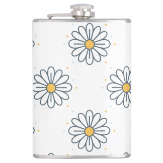 Beautiful, minimalist daisies hip flask