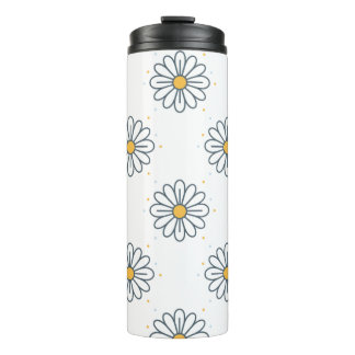 Beautiful minimalist daisies thermal tumbler
