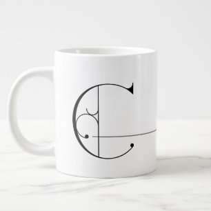 Beautiful Minimalist Elegant Monogram C Large Coffee Mug