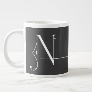 Beautiful Minimalist Elegant Monogram N Large Coffee Mug