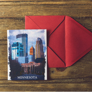 Beautiful Minneapolis Minnesota Skyline  Postcard