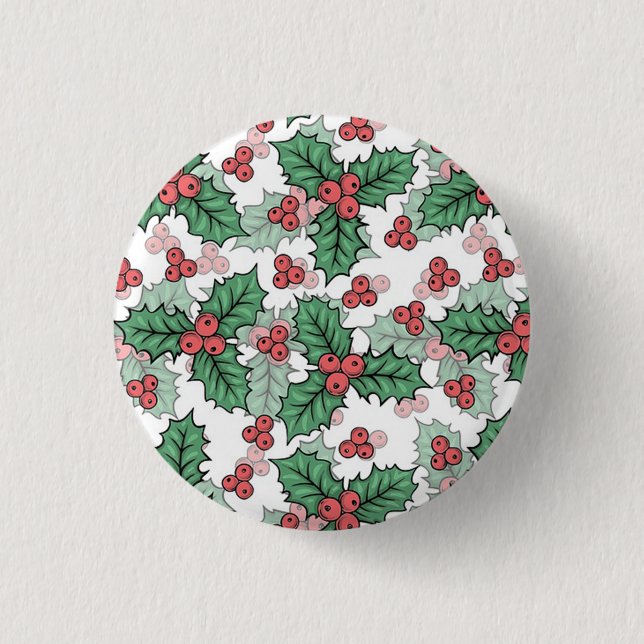 Beautiful Mistletoe Beverage 1 Inch Round Button (Front)