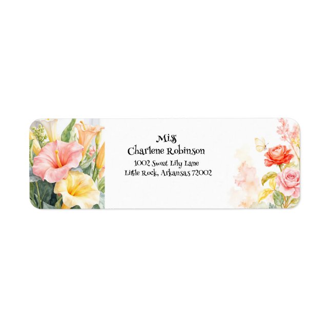 Beautiful Mixed Spring Flowers Return Address (Front)