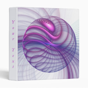 Beautiful Modern Abstract Fractal Art Pink Text Binder