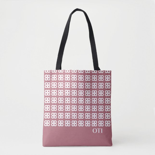 Beautiful modern abstract pattern on rose gold tote bag (Front)