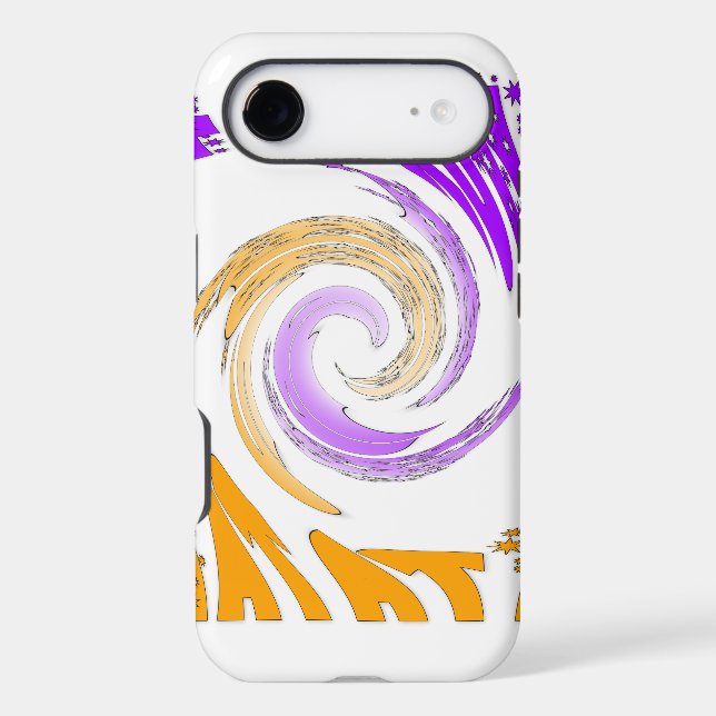 Beautiful Modern Art Design: Purple and Gold Whirl (Back)