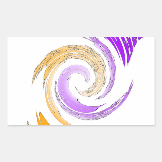 Beautiful Modern Art Design: Purple and Gold Whirl Sticker (Front)