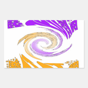 Beautiful Modern Art Design: Purple and Gold Whirl Sticker