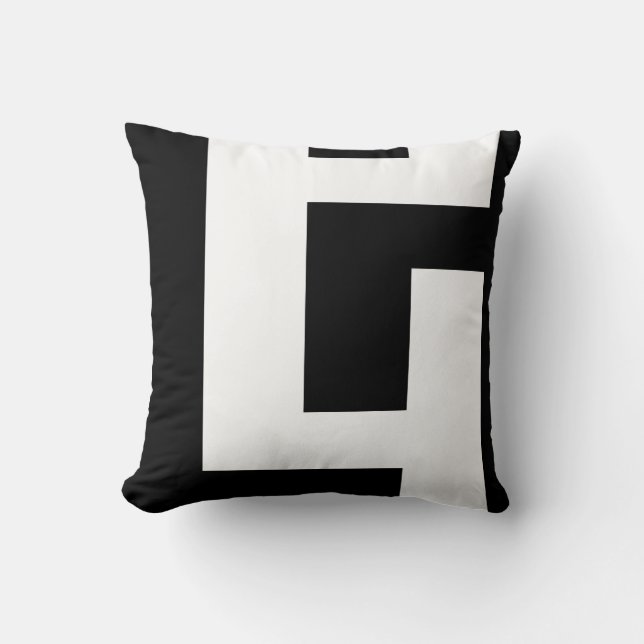 Beautiful Modern Black and White 2 Throw Pillow (Front)