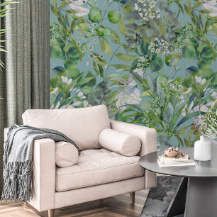 Beautiful Modern Botanical Flowers And Leaves Wallpaper