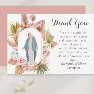 Beautiful Modern Catholic Condolence Thank You Card