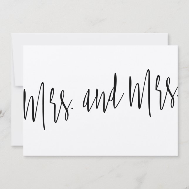 Beautiful modern chic "Mrs. and Mrs." (Front)