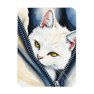 Beautiful Modern Cute Watercolor Cat Collection Magnet