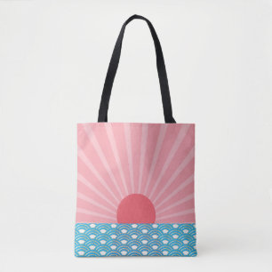 Beautiful modern design of new year sunrise tote bag