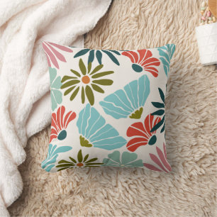 Beautiful Modern Floral Throw Pillow