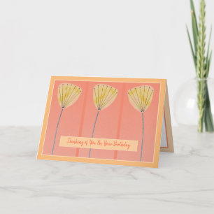 Beautiful Modern Flower Fun Trendy Thinking of You Card
