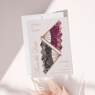 Beautiful Modern Japanese Wedding Save The Date Invitation