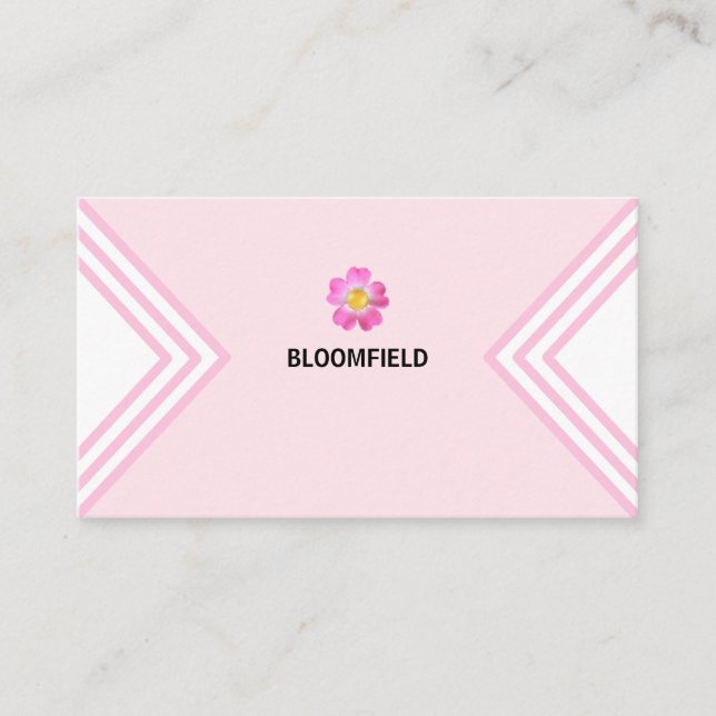 Beautiful Modern Pink & White Business Card (Front)