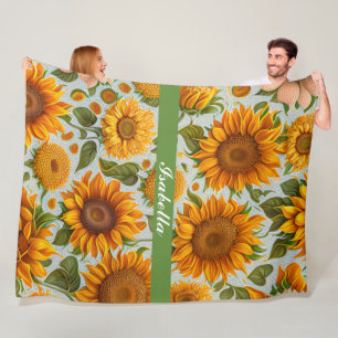Beautiful Modern Sunflower Collection Fleece Blanket