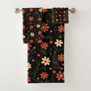 Beautiful Modern Vintage Floral Collection Bath Towel Set