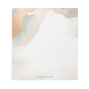Beautiful Modern Watercolor Abstract Rose Gold Notepad