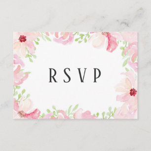 Beautiful  Modern Watercolor Anemone Flower RSVP Card