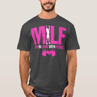 Beautiful Mom In Love With Fitness Heart Dumbbell T-Shirt