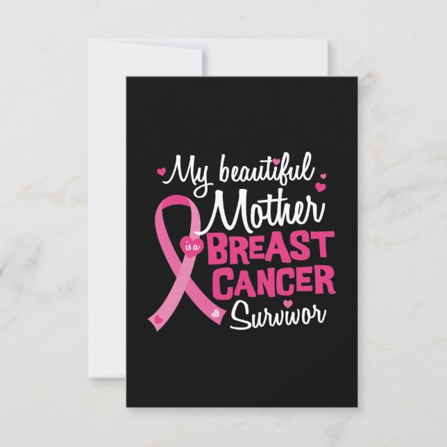 Beautiful Mom Mother Breast Cancer Survivor Card (Front)